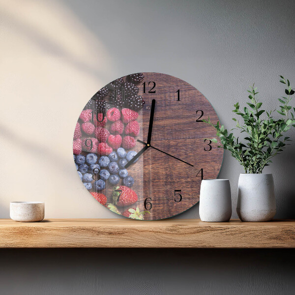 Wanduhr rund Waldfrüchte