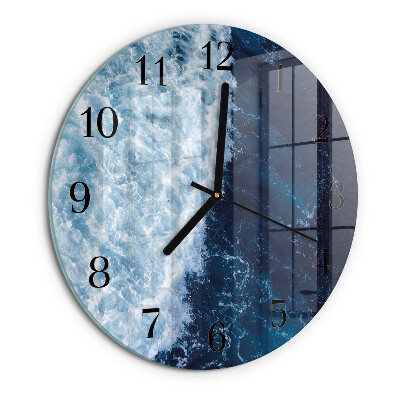 Wanduhr rund Meereswellen