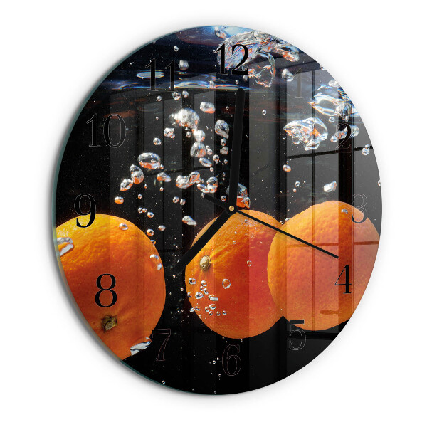 Wanduhr rund Orangen