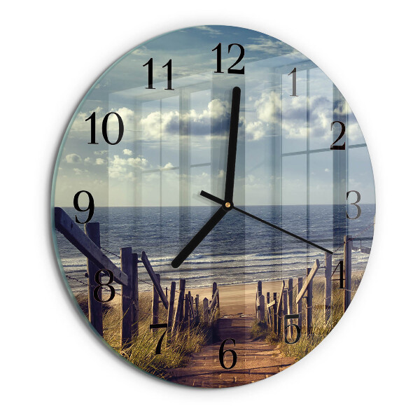 Wanduhr rund Strand Meer