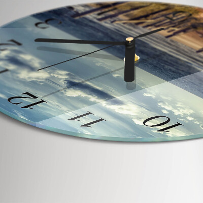 Wanduhr rund Strand Meer