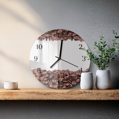 Wanduhr rund Kaffeebohnen