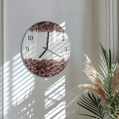 Wanduhr rund Kaffeebohnen