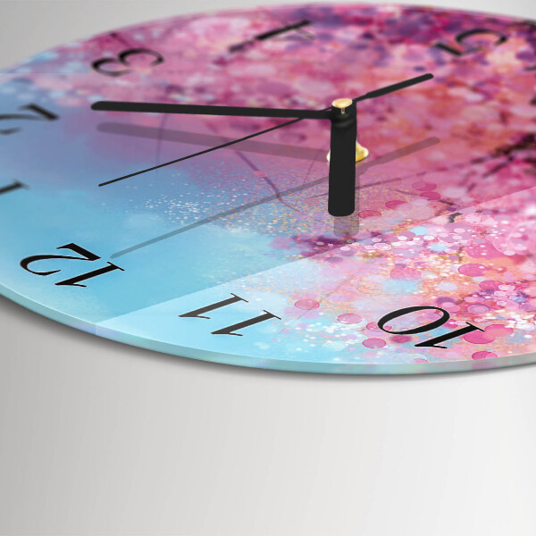 Wanduhr rund Blumenmuster