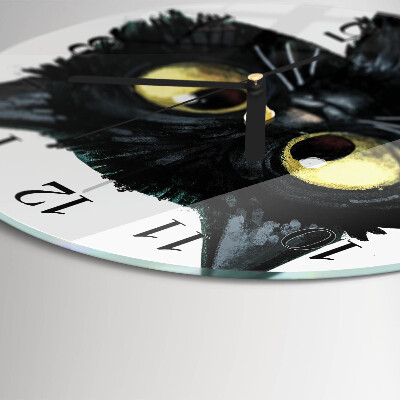 Wanduhr rund Schwarze Katze