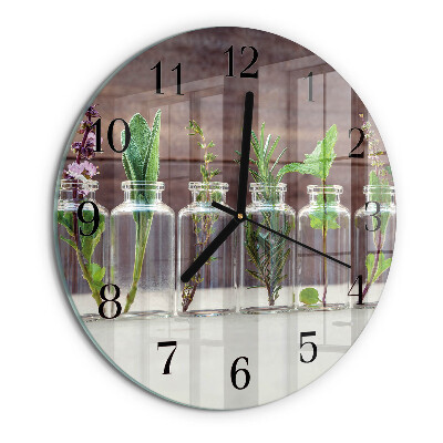 Wanduhr rund Kräuter