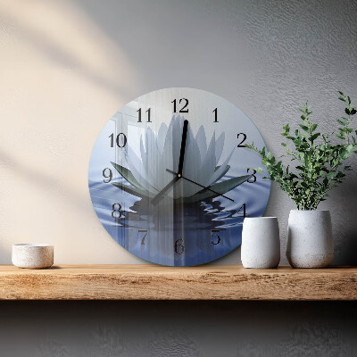 Wanduhr rund Seerose