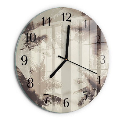 Wanduhr rund Palmen