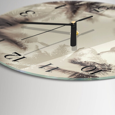 Wanduhr rund Palmen