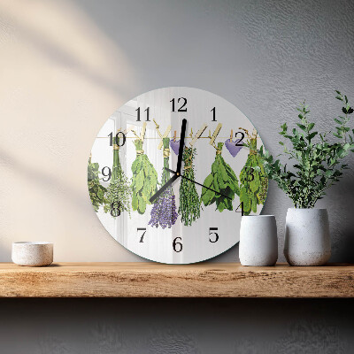 Wanduhr rund Kräuter