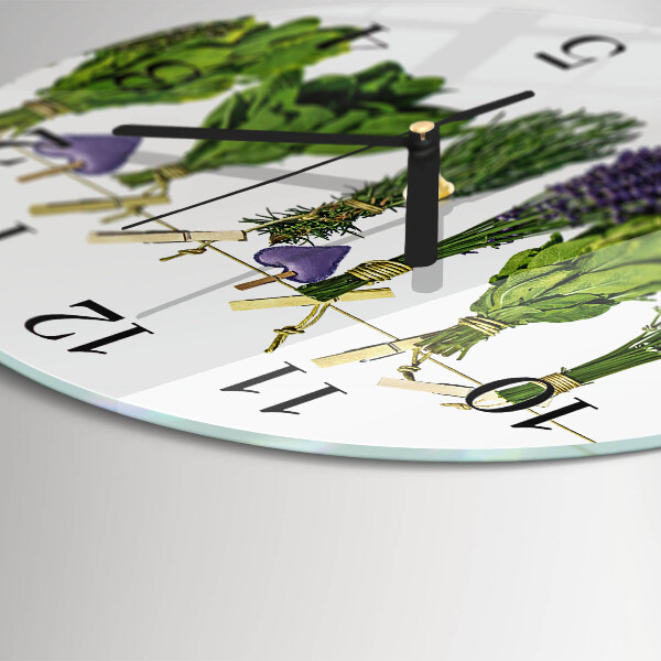 Wanduhr rund Kräuter