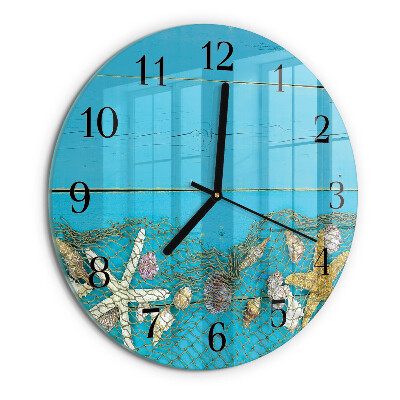 Wanduhr rund Meeresschätze