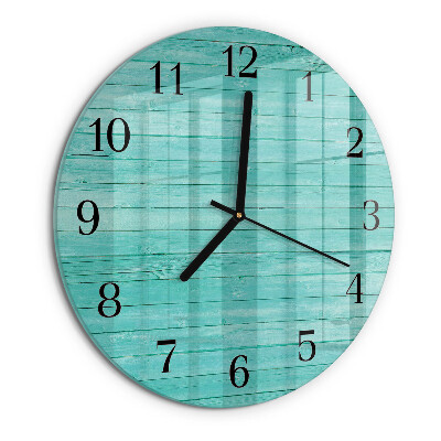 Wanduhr rund Grüne Bretter