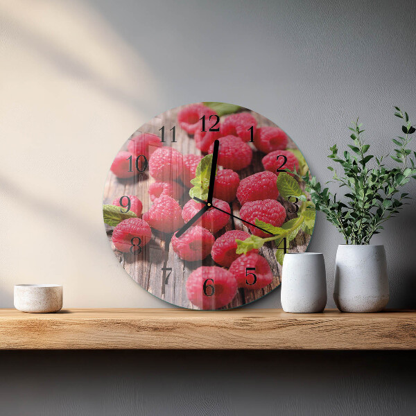 Wanduhr rund Himbeeren