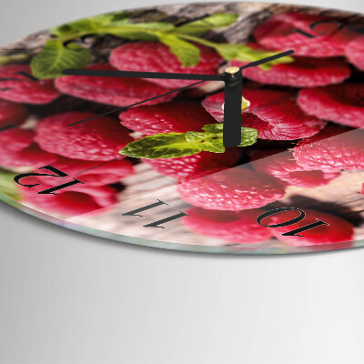 Wanduhr rund Himbeeren