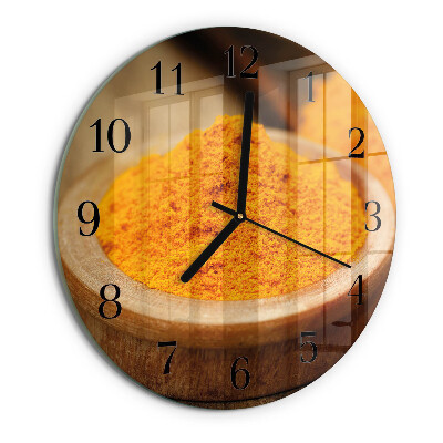 Wanduhr rund Kurkuma