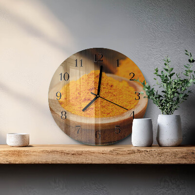 Wanduhr rund Kurkuma