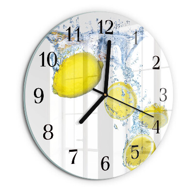 Wanduhr rund Zitronen