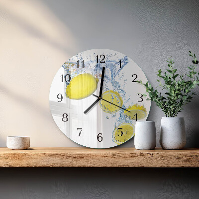 Wanduhr rund Zitronen