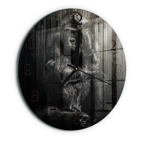 Wanduhr rund Gorilla
