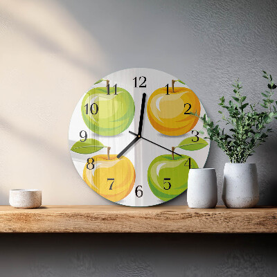 Wanduhr rund Äpfel