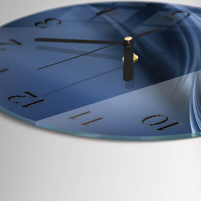 Wanduhr rund Blaue Wellen