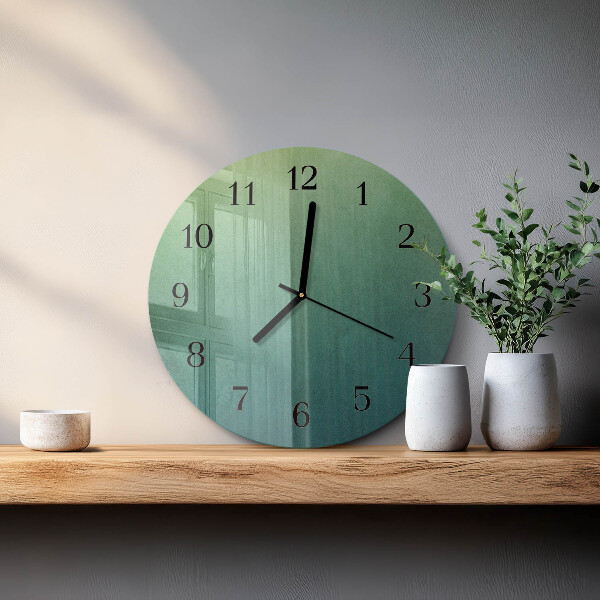 Wanduhr rund Grüner Farbverlauf