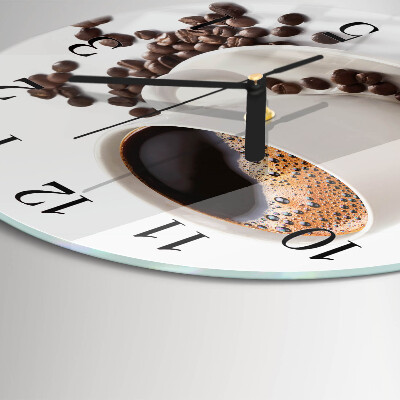 Wanduhr rund Tasse Kaffee