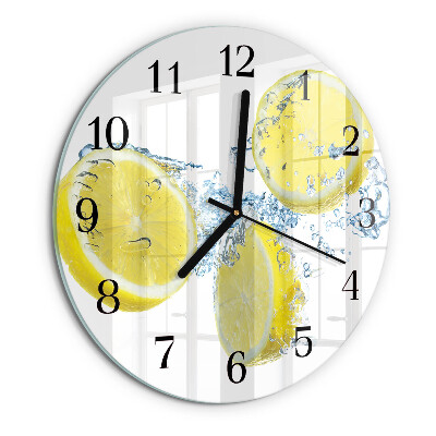 Wanduhr rund Zitronen