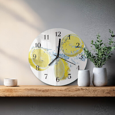 Wanduhr rund Zitronen