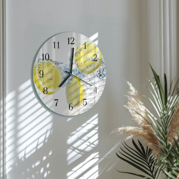 Wanduhr rund Zitronen