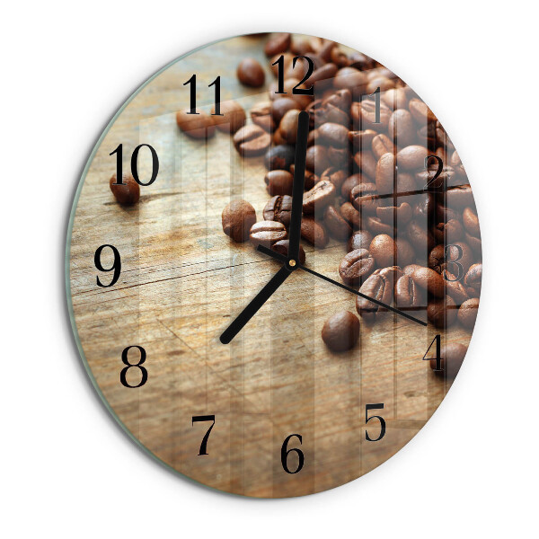 Wanduhr rund Kaffeebohnen