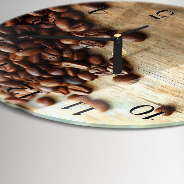 Wanduhr rund Kaffeebohnen