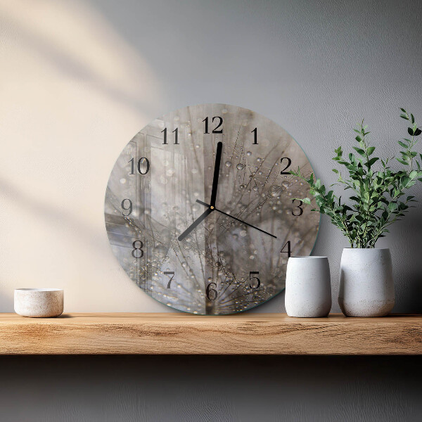 Wanduhr rund Tautropfen