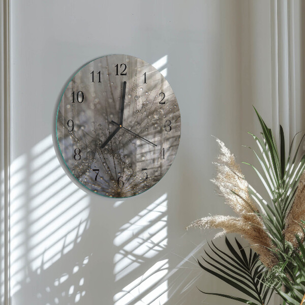 Wanduhr rund Tautropfen