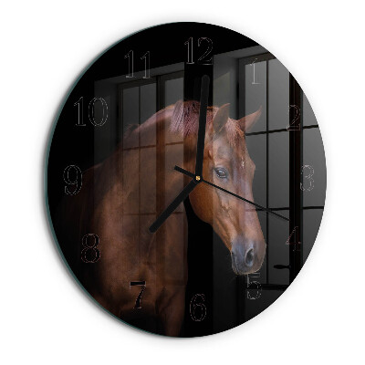 Wanduhr rund Pferd