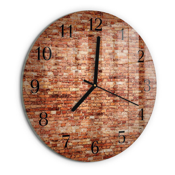 Wanduhr rund Ziegelmauer