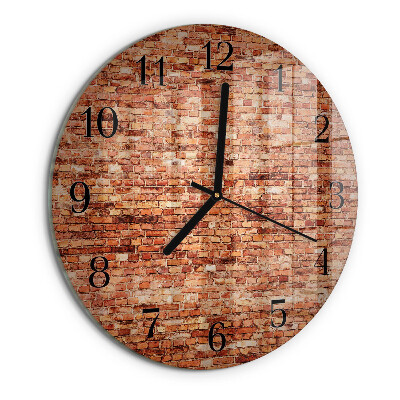 Wanduhr rund Ziegelmauer