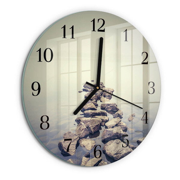 Wanduhr rund Flussufer