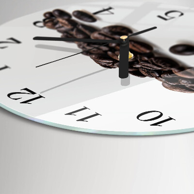Wanduhr rund Kaffeebohnen