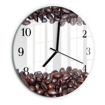 Wanduhr rund Kaffeebohnen