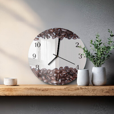 Wanduhr rund Kaffeebohnen