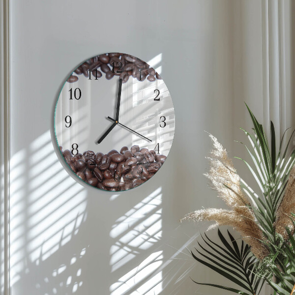 Wanduhr rund Kaffeebohnen