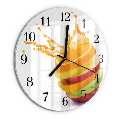 Wanduhr rund Obst