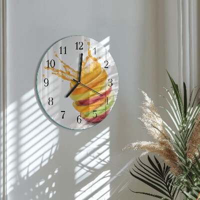 Wanduhr rund Obst