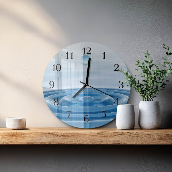 Wanduhr rund Wasser