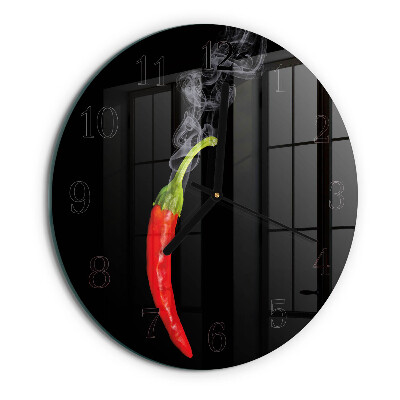 Wanduhr rund Chili-Pfeffer