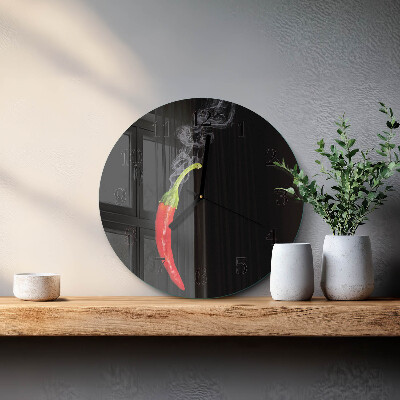 Wanduhr rund Chili-Pfeffer