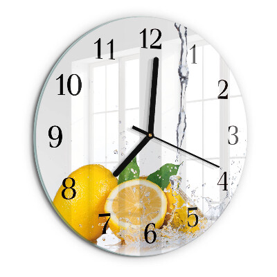 Wanduhr rund Zitronen