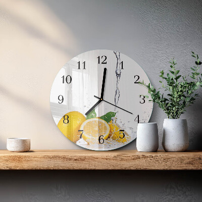 Wanduhr rund Zitronen